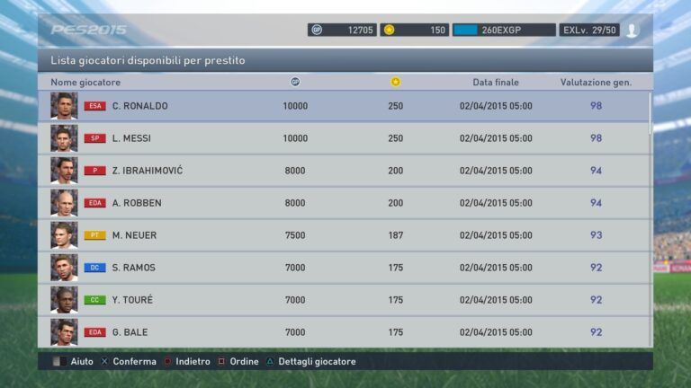 PES 2015, disponibile Live Update 17 e novità myClub