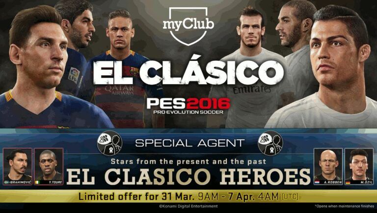 PES 2016 myClub – Agenti Clasico e quarti Champions League PES 2016 myClub – Agenti Clasico e quarti Champions League